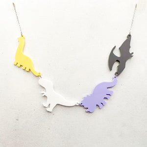 lgbt dinosaur necklace nonbinary soft acrylic