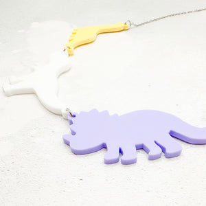 lgbt dinosaur necklace nonbinary soft purple white