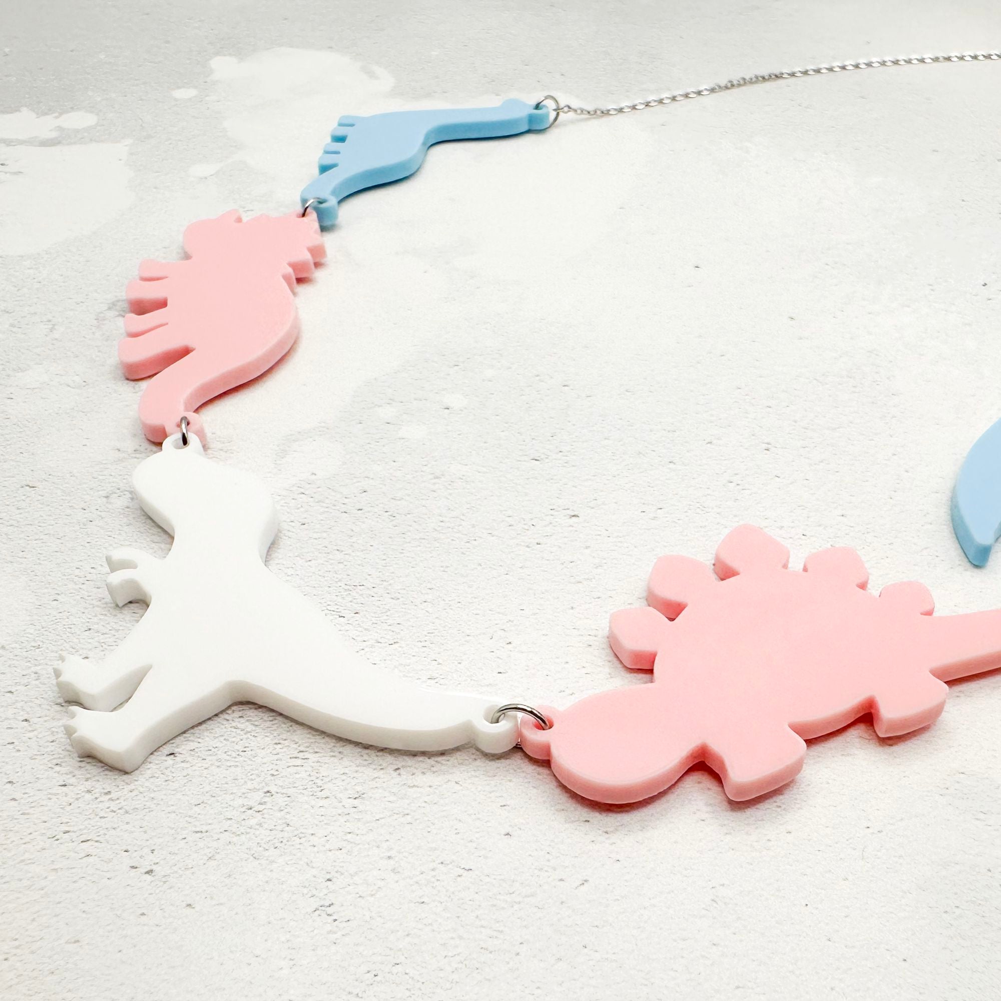 lgbt dinosaur necklace transgender soft acrylic