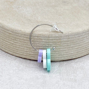 lgbt heart earrings genderqueer lavender white green
