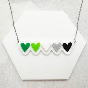lgbt hearts necklace aromantic acrylic pride