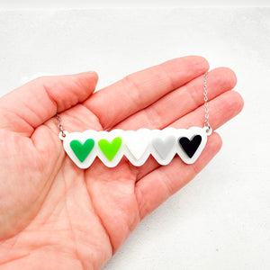 lgbt hearts necklace aromantic gift