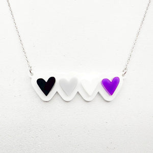 lgbt hearts necklace asexual acrylic handmade
