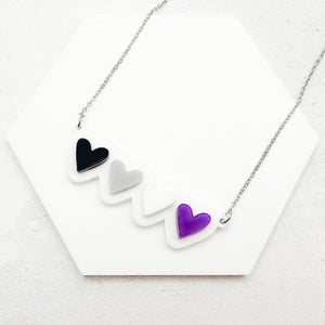 lgbt hearts necklace asexual gift