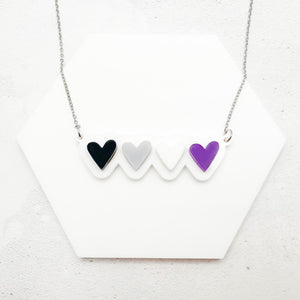 lgbt hearts necklace asexual unique gift