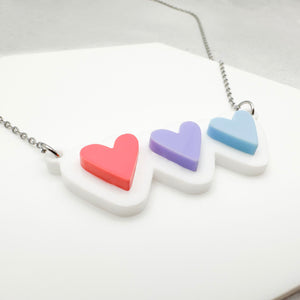 lgbt hearts necklace bisexual soft awareness