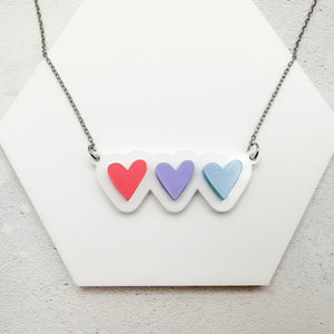 lgbt hearts necklace bisexual soft love support