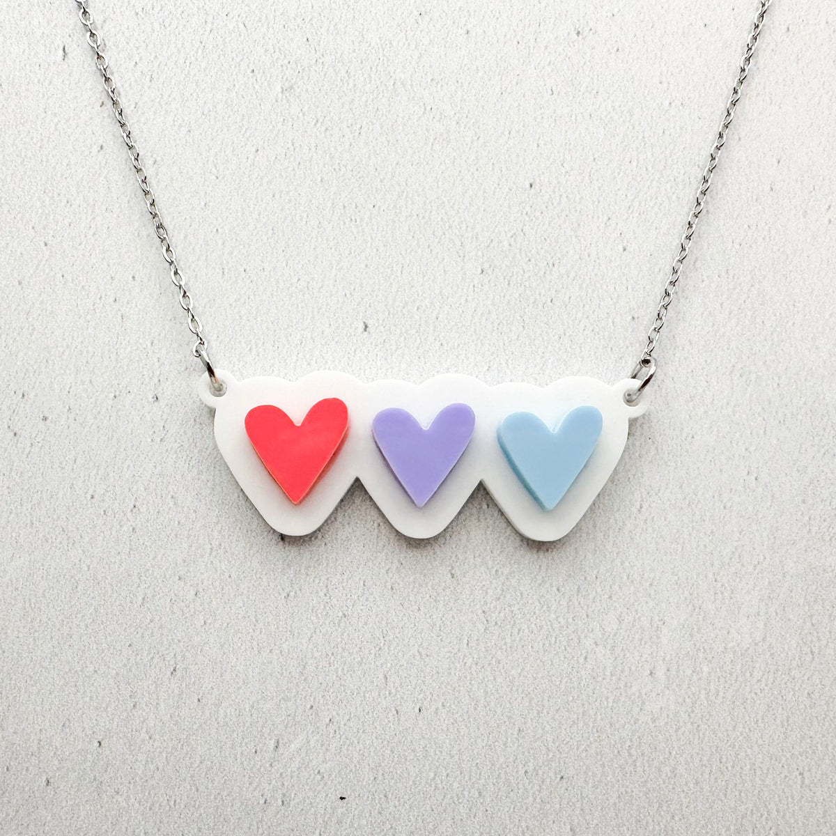 lgbt hearts necklace bisexual soft pride gifts
