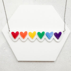 lgbt hearts necklace gay red orange yellow