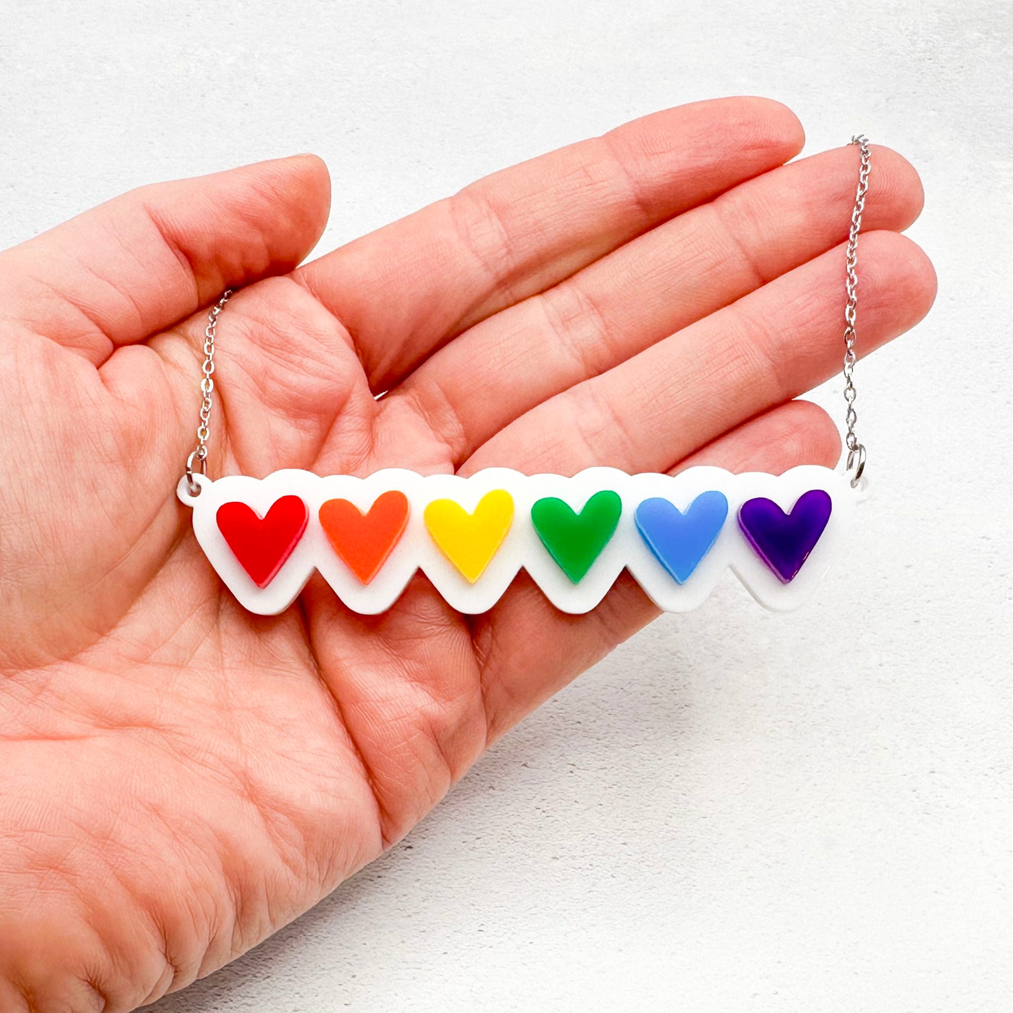 lgbt hearts necklace gay support awareness gift