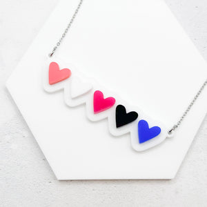 lgbt hearts necklace genderfluid awareness