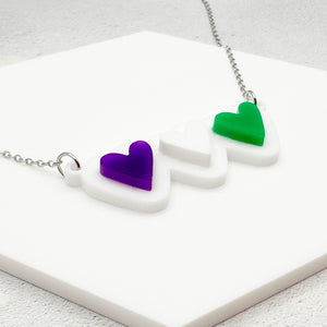 lgbt hearts necklace genderqueer bold pride