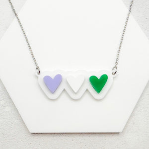 lgbt hearts necklace genderqueer soft awareness