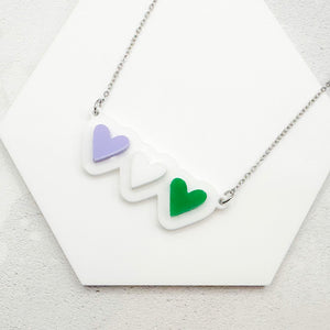 lgbt hearts necklace genderqueer soft for friends family