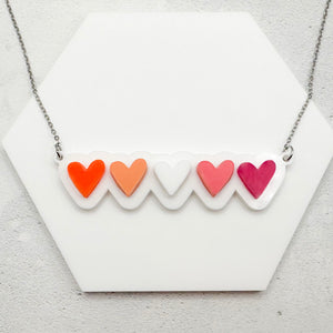 lgbt hearts necklace lesbian for womens