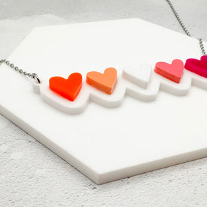 lgbt hearts necklace lesbian womens ladies girls