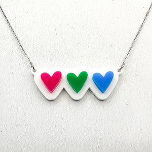 lgbt hearts necklace polysexual acrylic gift