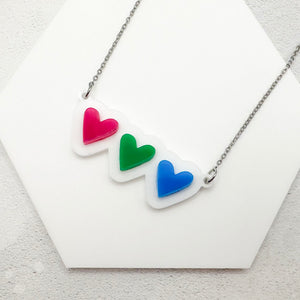 lgbt hearts necklace polysexual lgbtqia pride