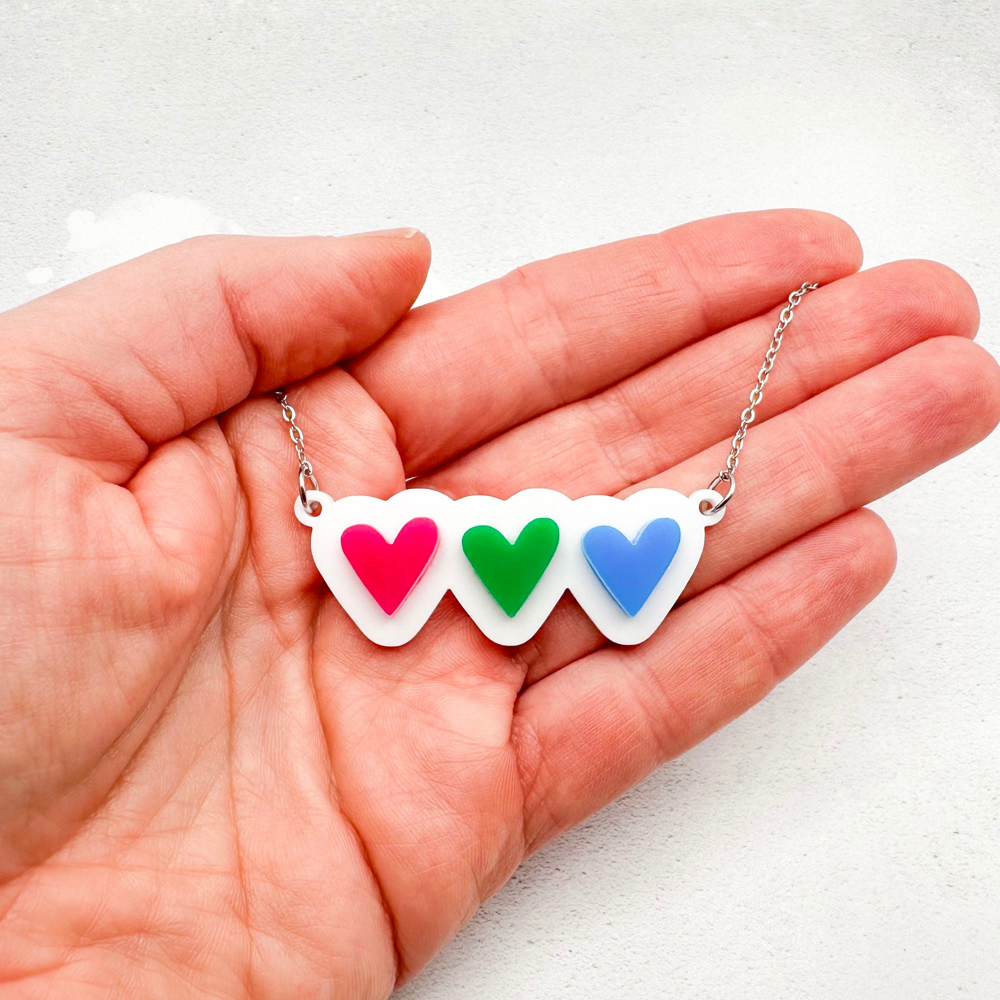 lgbt hearts necklace polysexual special unique
