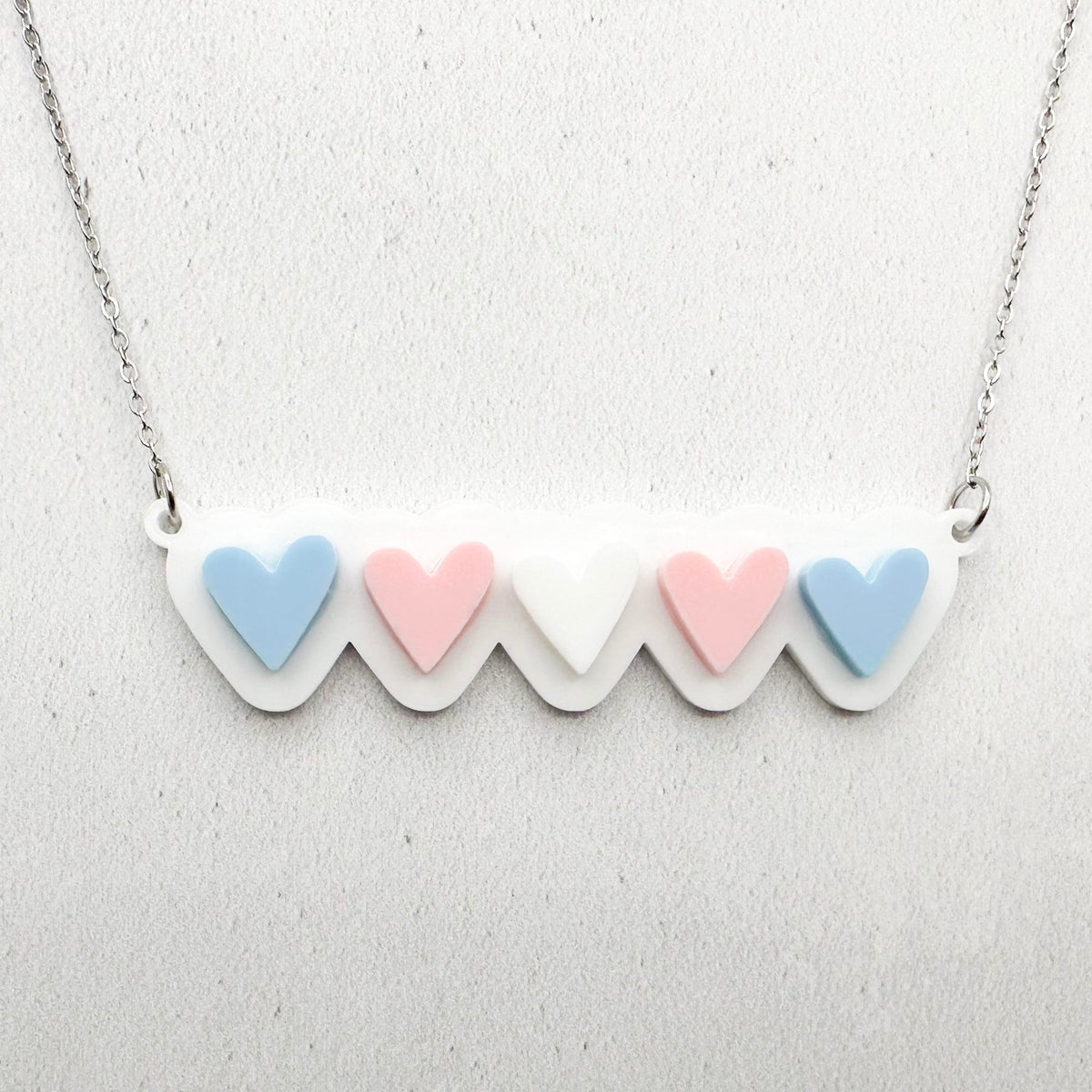 lgbt hearts necklace transgender soft lgbtqia