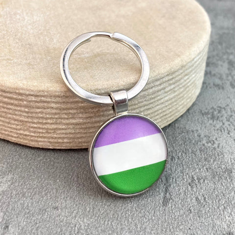 lgbt keychains genderqueer pride flag