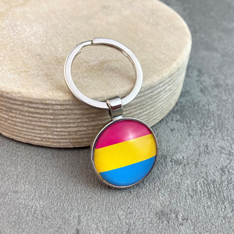 lgbt keychains pansexual pink yellow blue