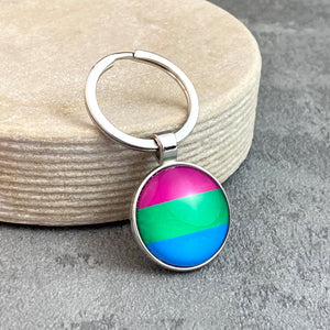 lgbt keychains polysexual pink green blue