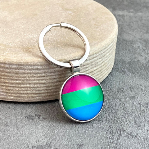 lgbt keychains polysexual pink green blue