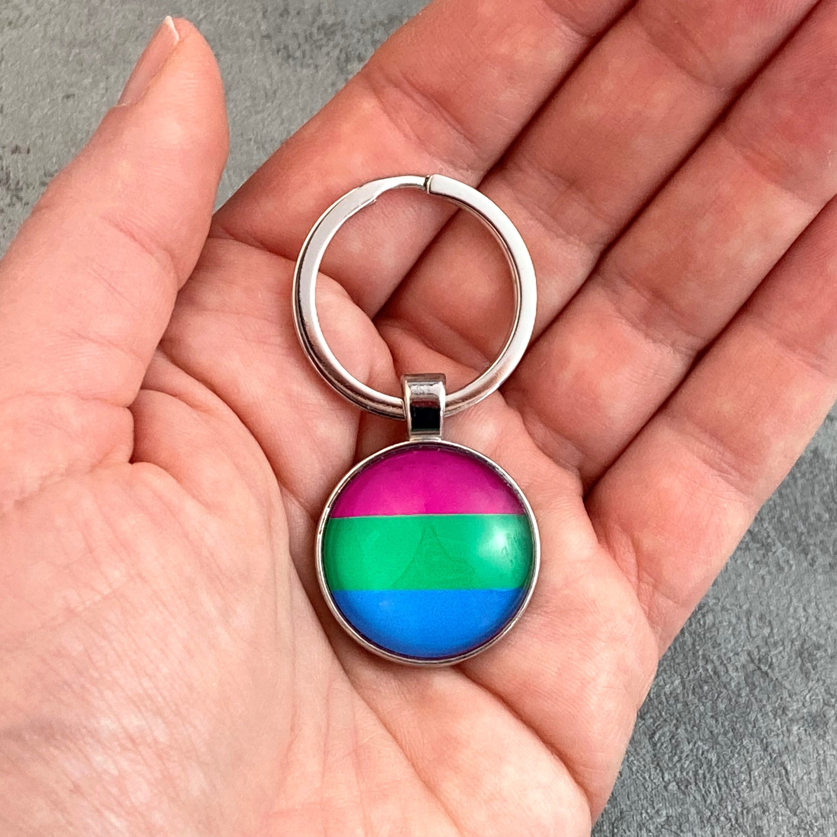 lgbt keychains polysexual striped gift