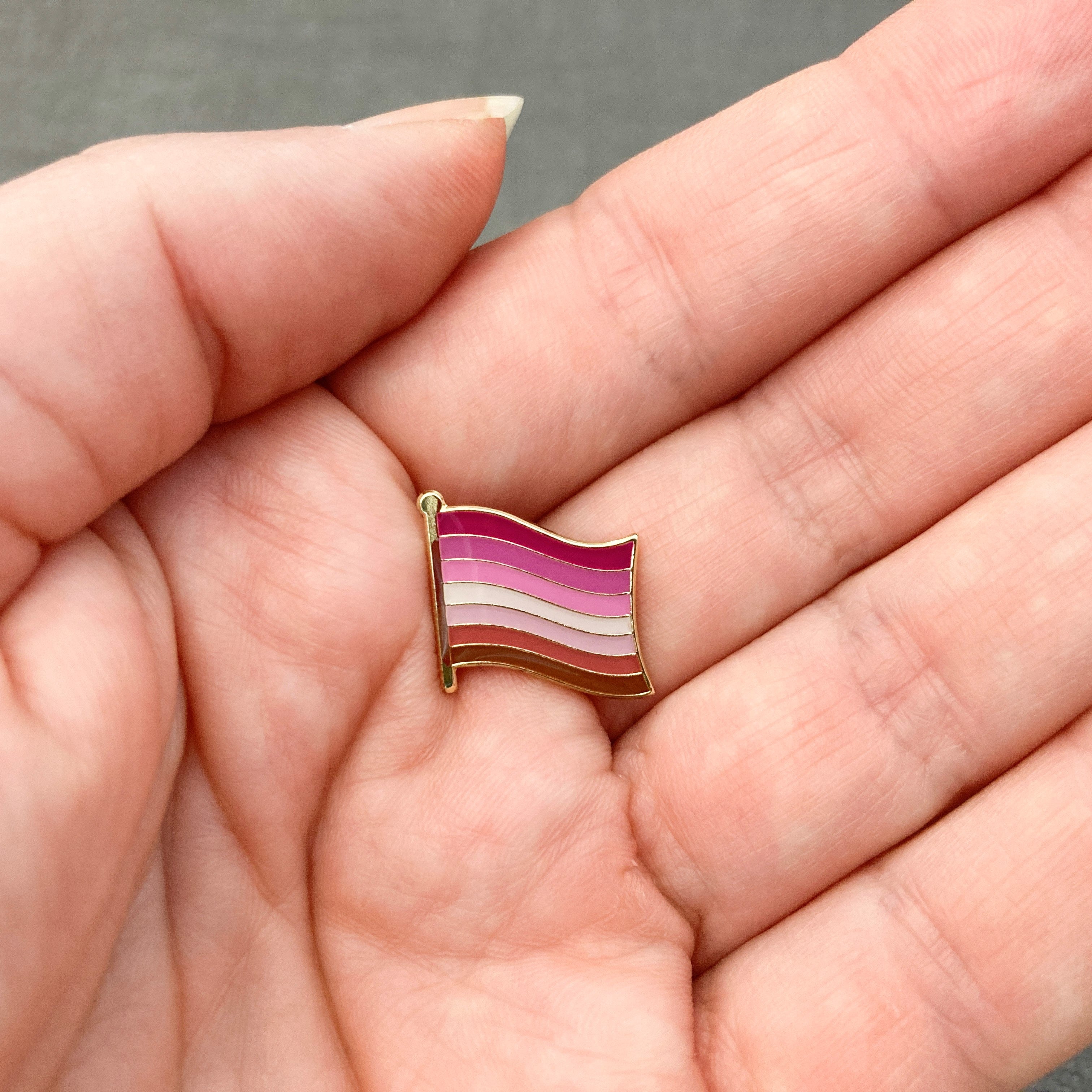 lgbt pride flag pins lesbian pink stripes