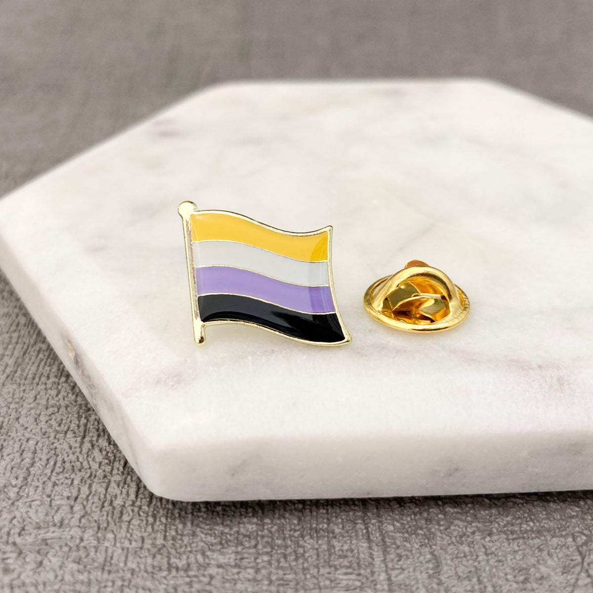 lgbt pride flag pins nonbinary yellow purple