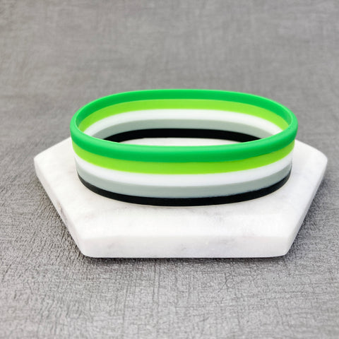 lgbt pride wristbands aromantic green white