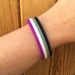 lgbt pride wristbands asexual black grey
