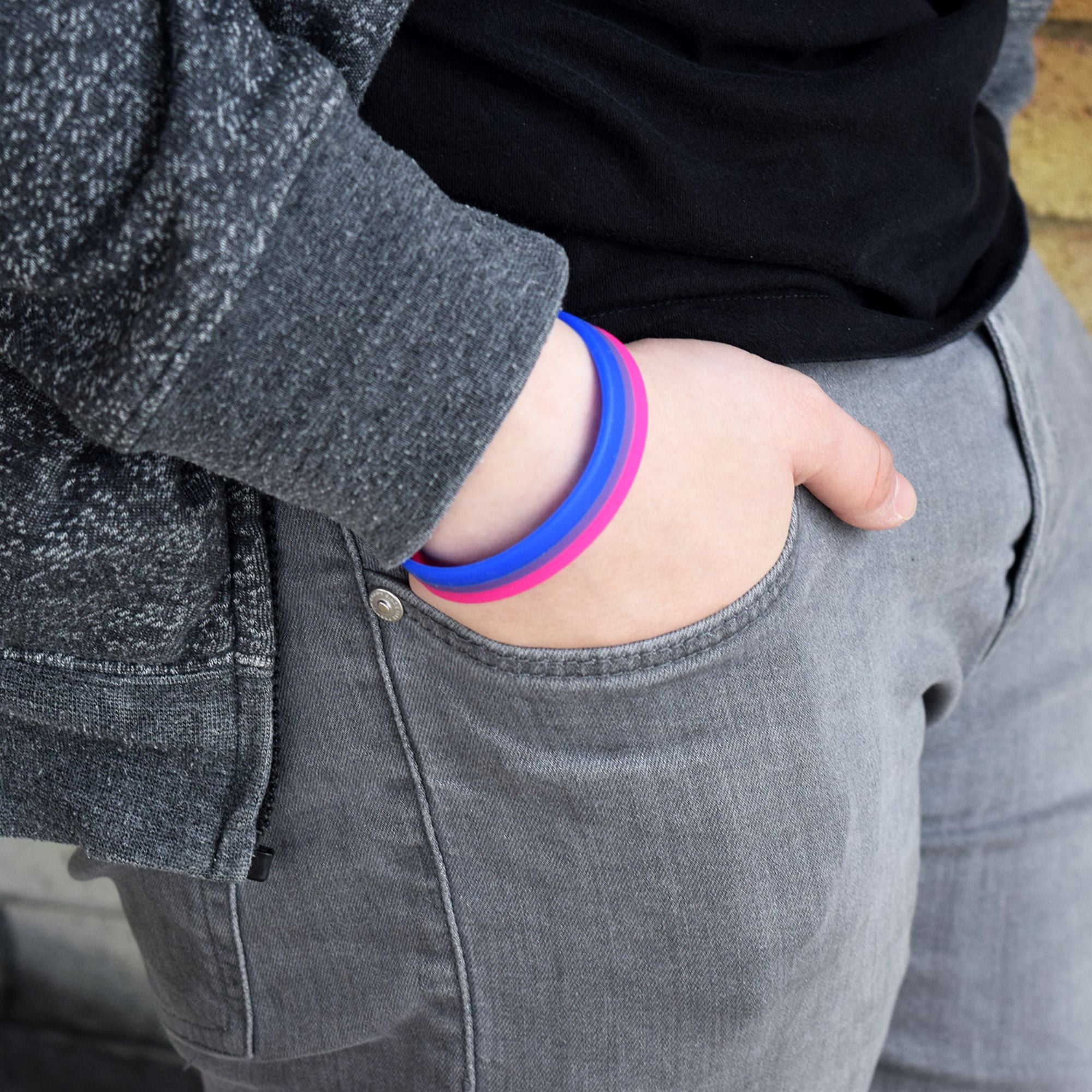 Bisexual Flag Colored PRIDE Silicone Bracelets, Bi-Pride In Bulk Packs, Inexpensive – Fundraising For A Cause - Foto 9
