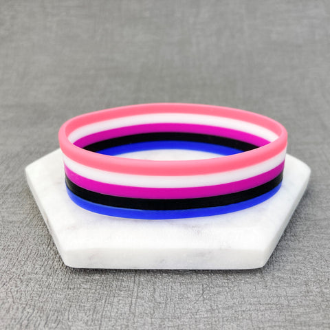 lgbt pride wristbands genderfluid pink white blue
