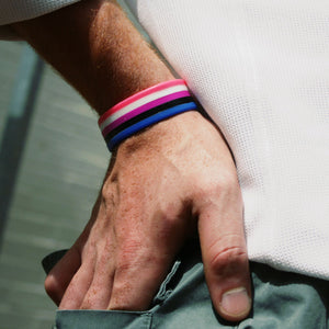 lgbt pride wristbands genderfluid purple black