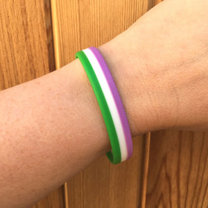 lgbt pride wristbands genderqueer green white purple