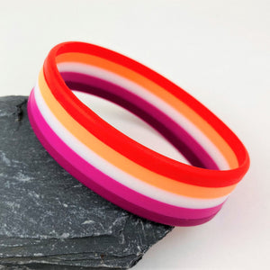 lgbt pride wristbands lesbian flag stripes