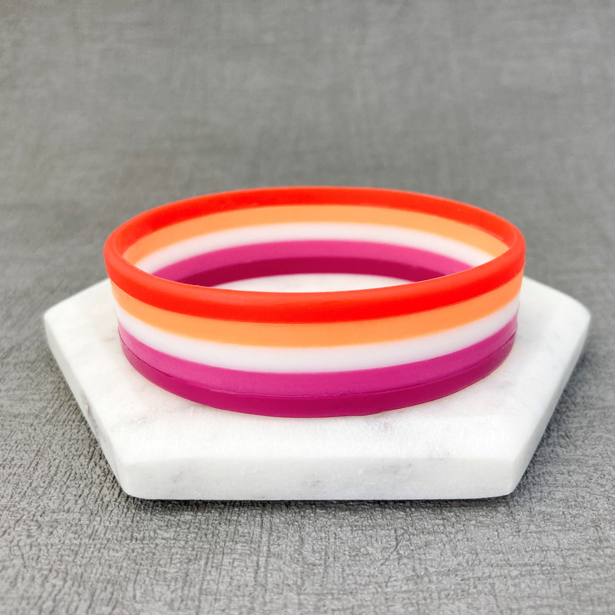 lgbt pride wristbands lesbian orange white pink