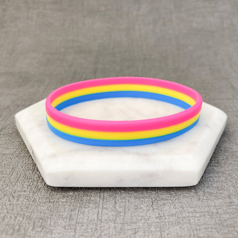 lgbt pride wristbands pansexual pink yellow blue
