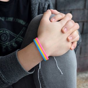 lgbt pride wristbands pansexual rainbow stripes