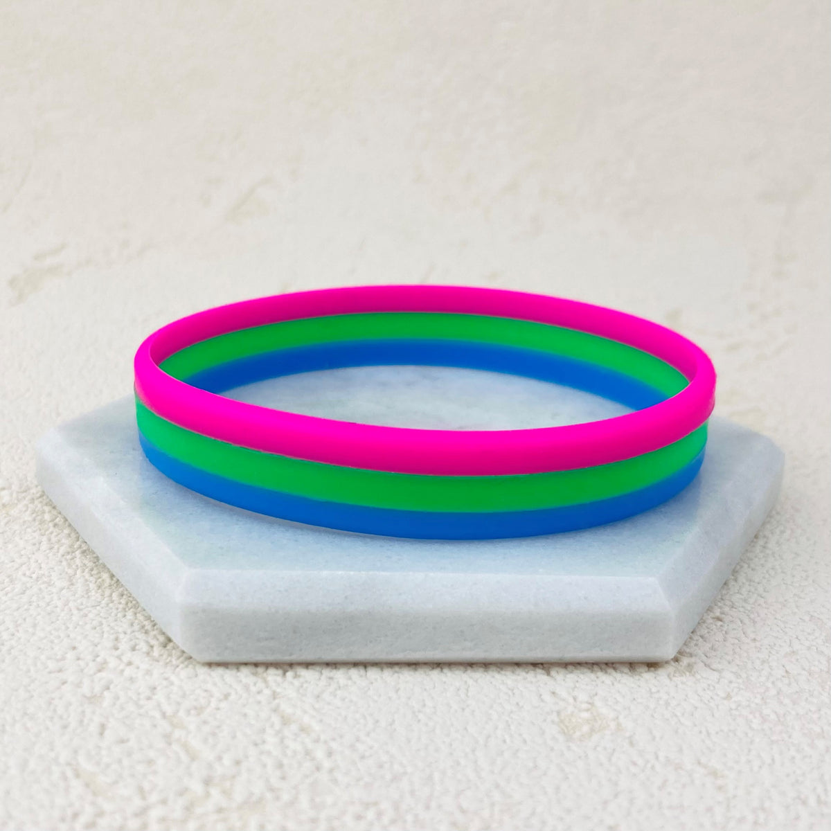 lgbt pride wristbands polysexual pink green blue