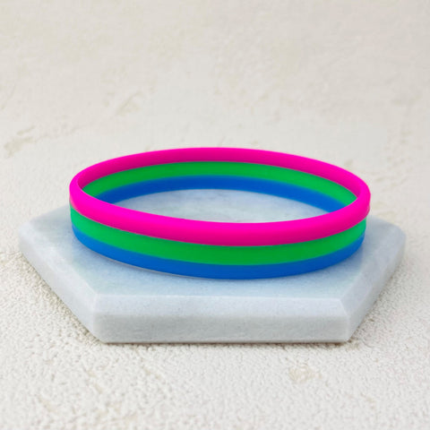 lgbt pride wristbands polysexual pink green blue