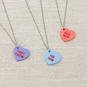 lgbt pronoun necklace gift