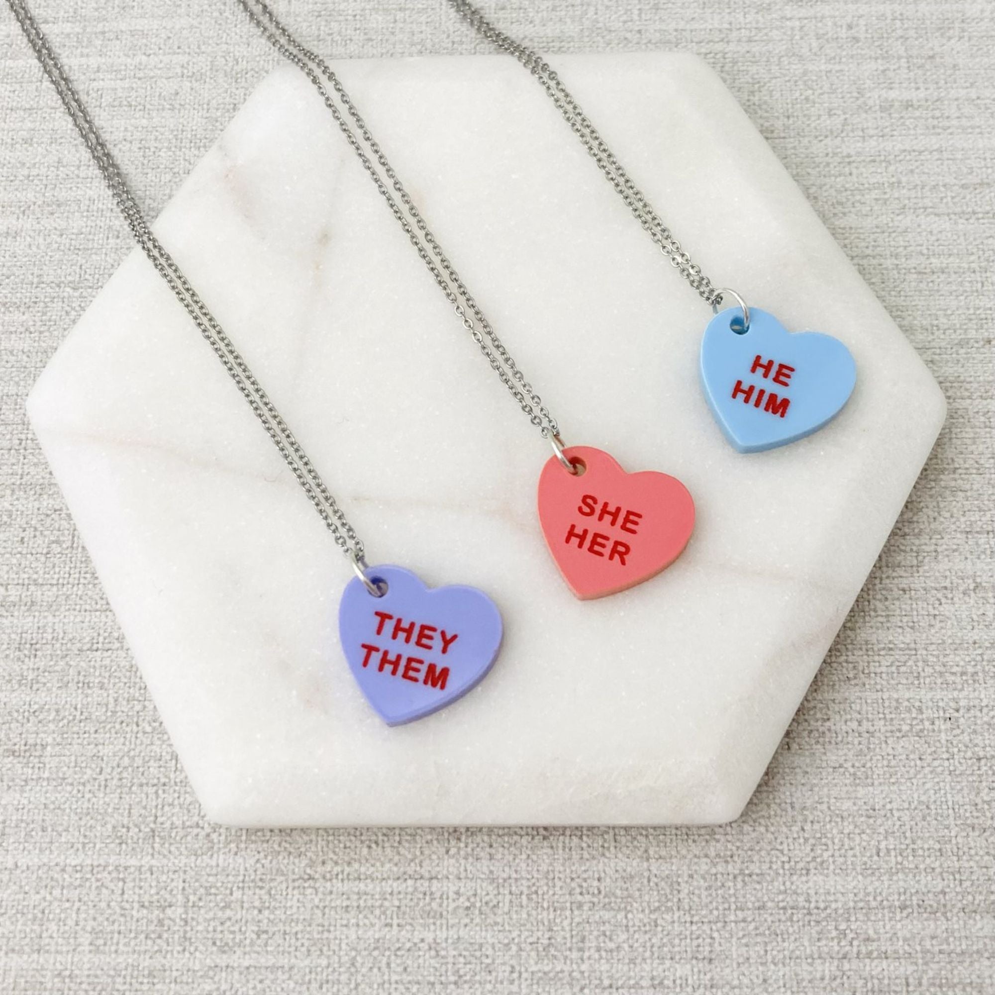 My Pronouns Are They Them Theirs Gender Identity Military Dog Tag Pendant  Necklace with Cord - Walmart.com
