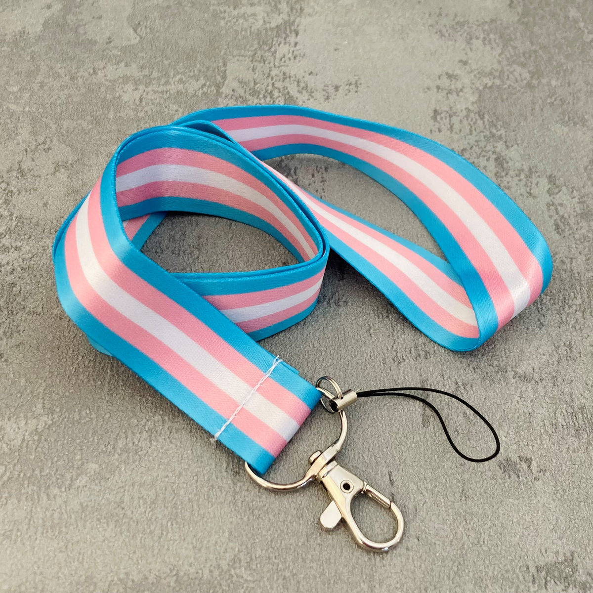 lgbt transgender lanyard light blue pink white