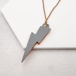 lightning bolt necklace golden acrylic back