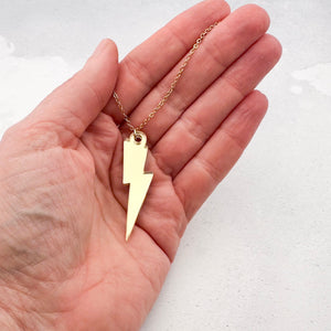 lightning bolt necklace golden acrylic pride