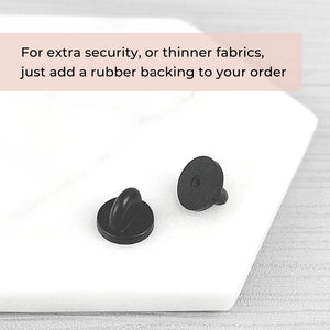 lip reader pin rubber backing