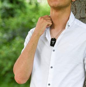 medical alert necklace for men black pendant